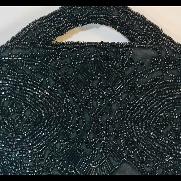 VINTAGE HAND BEADED SMALL PURSE MADE IN FRANCE - Picture 3 of 7